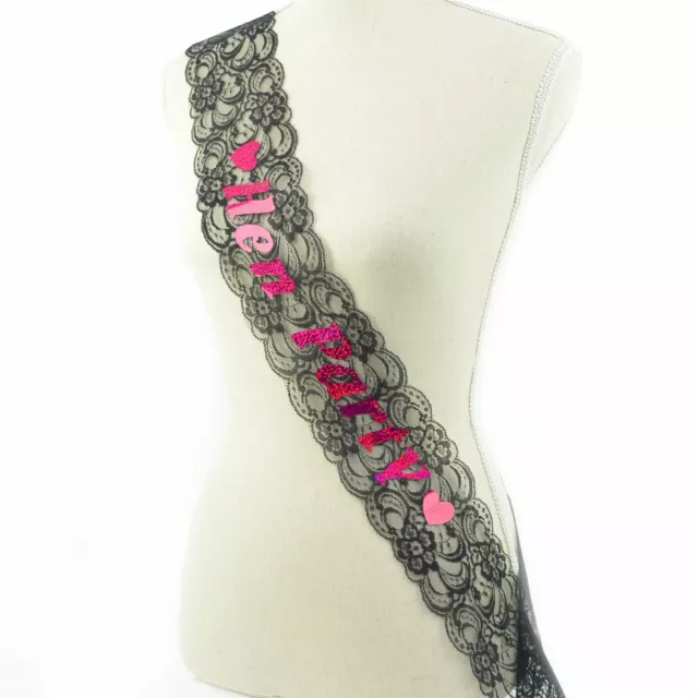 Pink & Black Lace Hen Party Sashes Girls Night Out Party Accessories