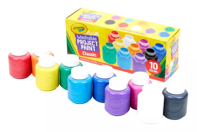 Crayola Washable Kids' Paint Classic Colors Set Of 10 Bottles  2oz   NEW