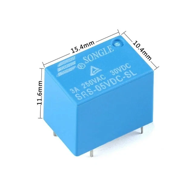 DC MINI SONGLE Power Relays SRS-05V 12VDC-SL 6-Pin 3A 4100 Relays Blue ...