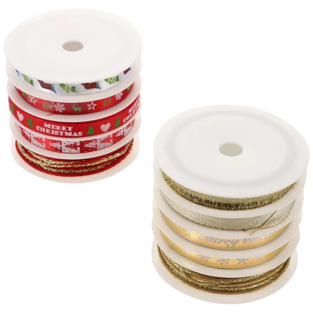 2 Sets Polyester Band Weihnachten Geschenk Wrap Band