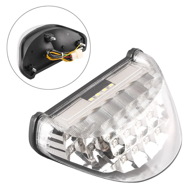 Luce Coda LED Lampada Segnale Giro Freno Adatta Kawasaki Ninja ZX12R 2000 - 2005 Trasparente