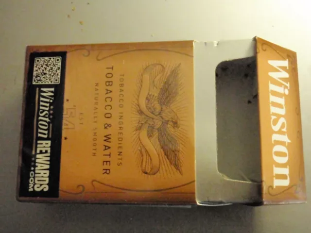 EMPTY Cigarette Box Collectible WINSTON Virginia Tax Label EMPTY