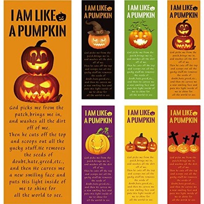 HALLOWEEN BOOKMARKS PUMPKIN Bible Verses Bookmarks Christian Bookmarks