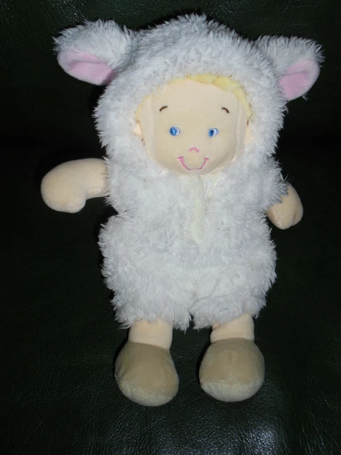 Doudou Peluche NICOTOY Garcon Blond Déguisé Mouton Blanc