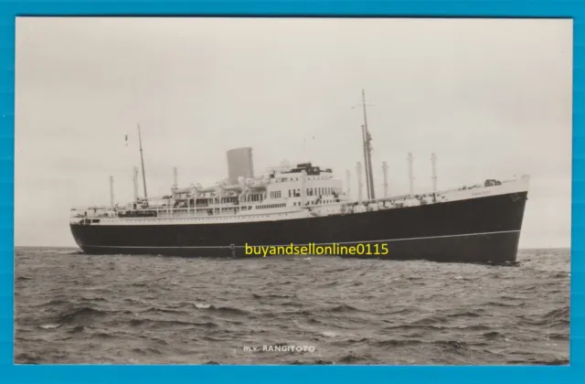 Shipping Postcard. NEW ZEALAND SHIPPING CO. OCEAN LINER "M.V. RANGITOTO".