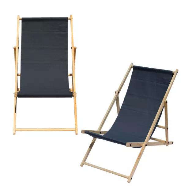 Lit Soleil Transat pour Jardin Chaise de Camping Pliante Bois Longue Plage