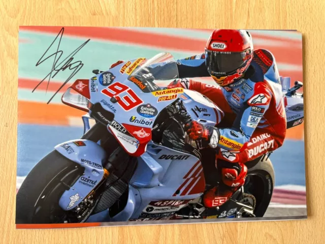 Marc Marquez Hand Signed 12X8 Photo Gresini Ducati 2024 Motogp Proof Honda