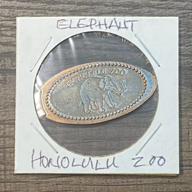 Honolulu Zoo Elephant Waikiki, Hawaii Hawaiian Elongated Penny Token Honolulu Zoo Elephant Waikiki, Hawaii Hawaiian Elongated Penny Token