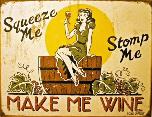Make me wine Metal Wall Plaque Art Vintage tin sign Wine retro