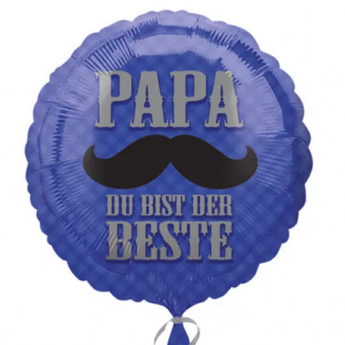 Folienballon Papa du bist der beste Helium Luftballon Dad Vater Blau Ballon