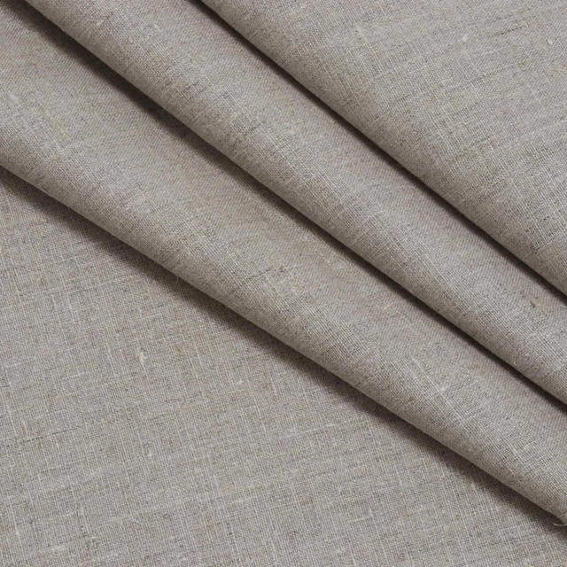 Gregory 100% Linen Fabric Natural | Plain Curtains Cushions Upholstery Per Metre