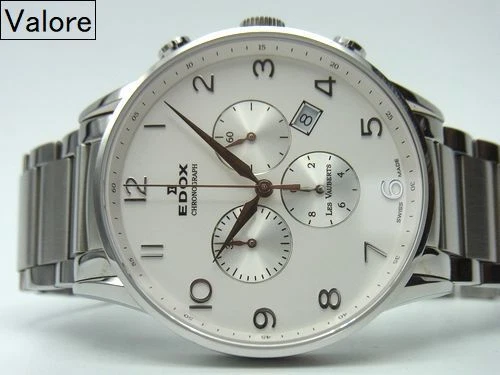 EDOX Les Vaubert Chronograph Quartz Men s SS Belt 10409 3A ABN