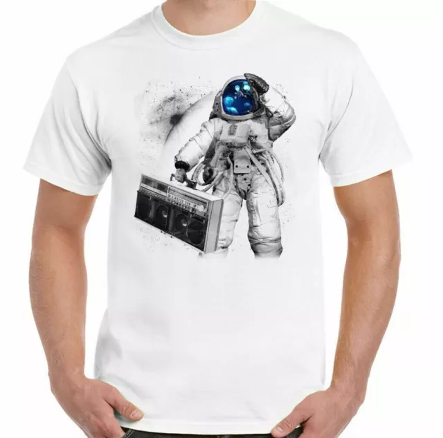 T-shirt Astronaut NASA Space Blaster da uomo divertente Hi-Fi spaceman rap dance DJ