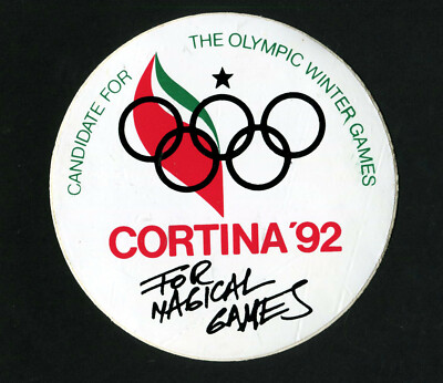 CORTINA '92 olimpic winter games adesivo sticker vintage 