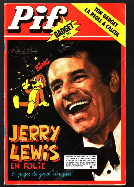 -°- PIF GADGET n°393 -°- 09/1976 -°- FANFAN LA TULIPE / SANDBERG / JERRY LEWIS