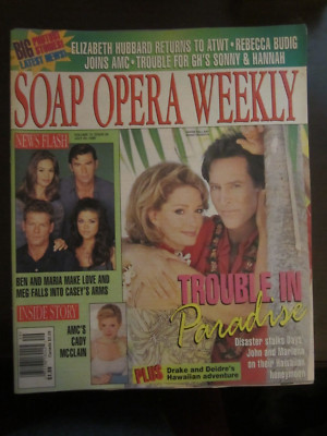 SOAP OPERA DIGEST 1989 - Charlotte Ross Cady McClain Jack Wagner 