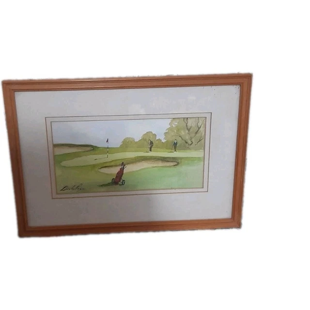 DIGBY PAGE WATERCOLOUR Painting Depicting a Golf Scene Difficult