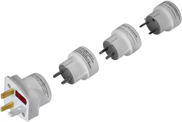 Hama® Reisestecker Set Universal DE auf UK USA  4-teilig Reiseadapter Steckdose