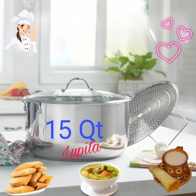 Princess House HERITAGE® SIGNATURE 15-Qt. Stockpot with Steaming Rack 3681