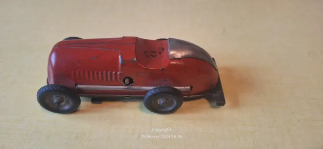 Voiture Racer à mécanisme type looping Gesha? Tin Toy Car Made in Germany DRP