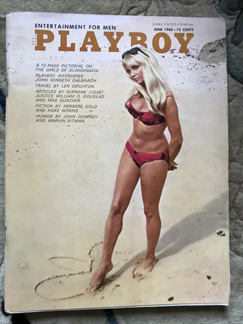 Playboy Magazin Juni 1968-John Kenneth Galbraith-Mädchen aus Skandinavien-Sehr guter Zustand