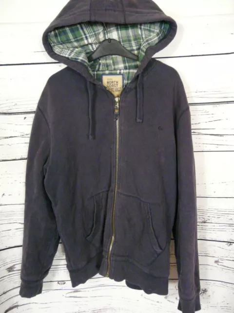 Mens M&S North Coast Navy Zipped Hoodie Size Medium