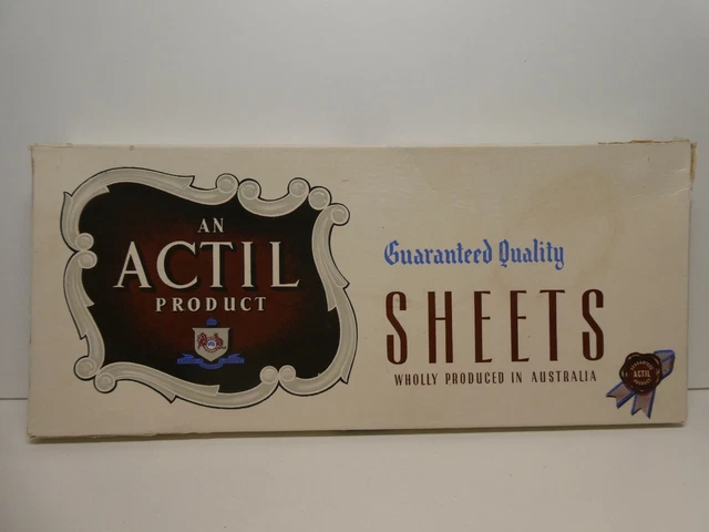 VINTAGE BOXED SET ACTIL AUSTRALIAN FLAT COTTON SHEETS & PILLOW CASES 88 ...