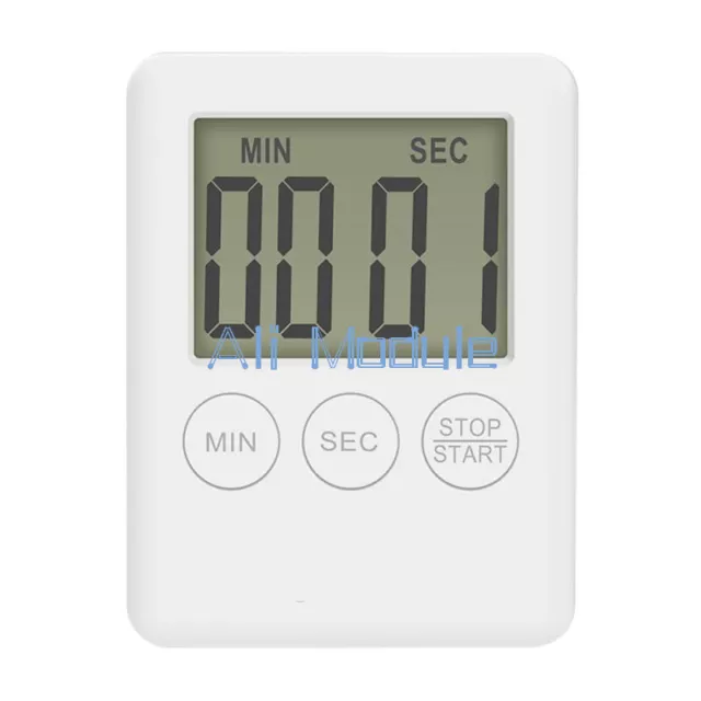 White LCD Digital Kitchen Cooking Timer Count-Down Up Clock Loud Alarm Magnetic