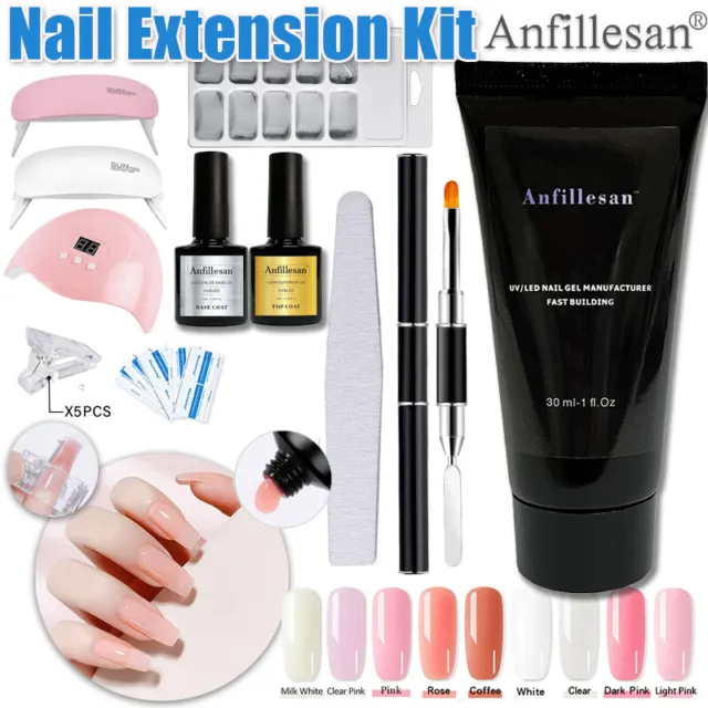 Anfillesan Poly Nail Gel Varnish UV Manicure Nail Extension Gel Nail Builder Kit