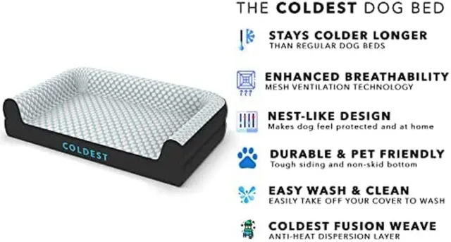 Coldest Cozy Dog Bed - Cooling Small, Medium Large Dogs Beds 3