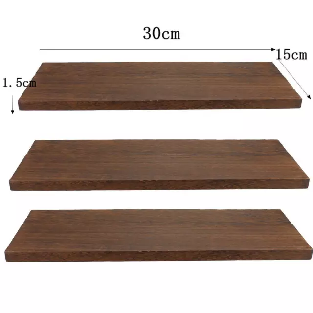 3Pcs/Set DIY Floating Wall Shelves Wood Shelf Display Decor Home Wall Mounted
