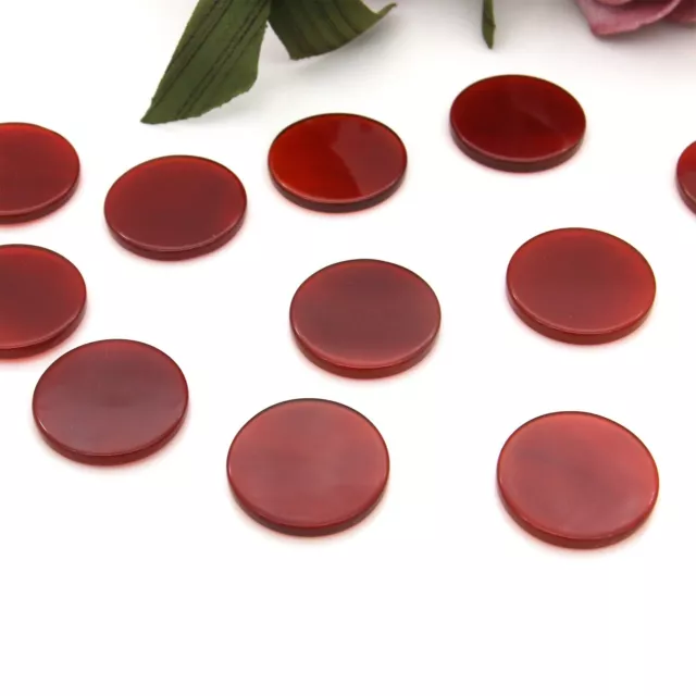 Natural Red Onyx Both Side Flat Back Round Shape 8mm To 20mm Loose Gemstone