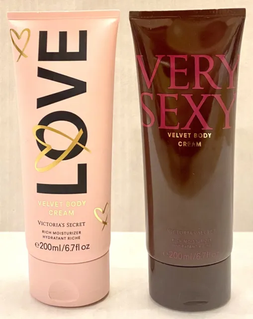 LOTE DE 2 Victorias Secret TERCIOPELO Crema Corporal AMOR MUY SEXY RICA CREMA HIDRATANTE NUEVA