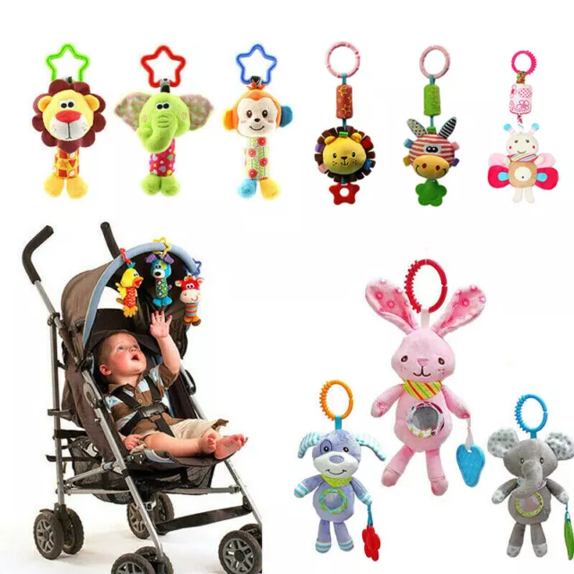 Newborn Baby Bed Stroller Rattle Soft Plush Mobile Toy Kids Ring Bell Crib Doll