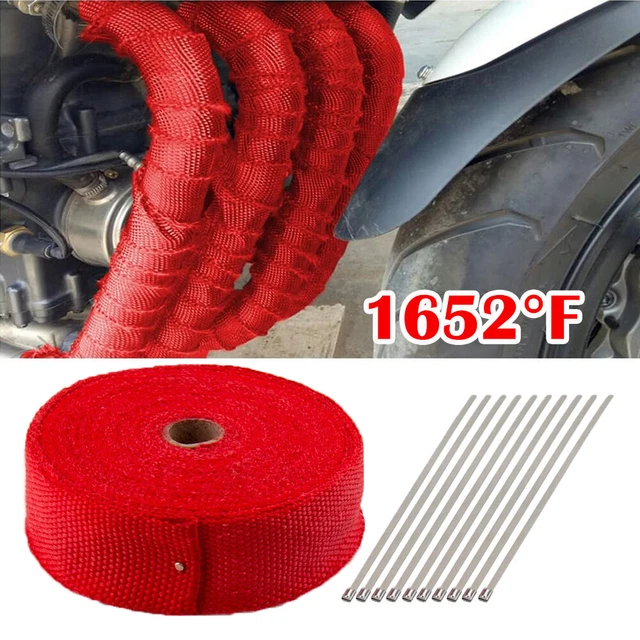 2 Rolls Of 2" X 50ft Fiberglass Exhaust Wrap Tape With 20 Steel Ties – Blue