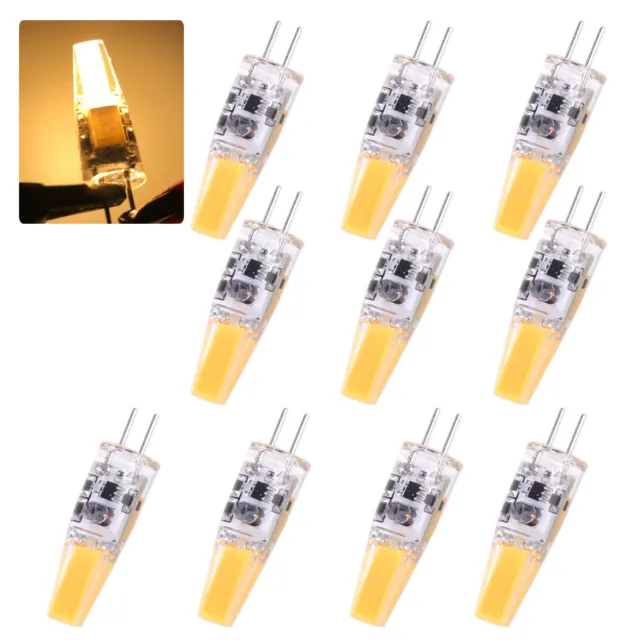 10pcs G4 3W COB Bulb LED Light AC DC 12V Dimmable LED Lamp Silicone Warm White