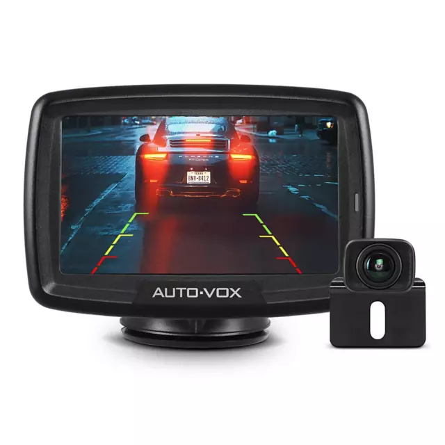 AUTO-VOX CS-2 Wireless Backup Camera with 4.3" Car Monitor, Easy Install Stab...