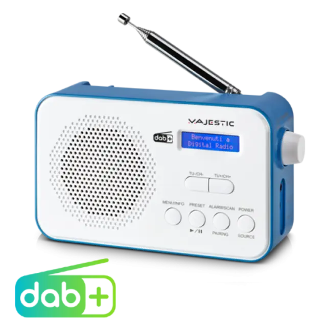 Radio Radiolina Portatile Dab+ Fm Con Display A Batteria Majestic Rt195