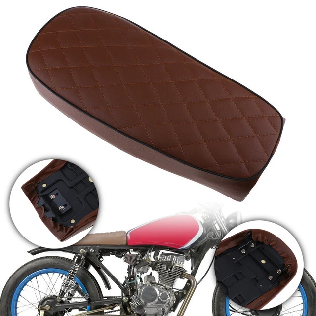 SEAT PILLION CUSHION Long Passenger Motor Cafe Racer For Honda CG125 ...