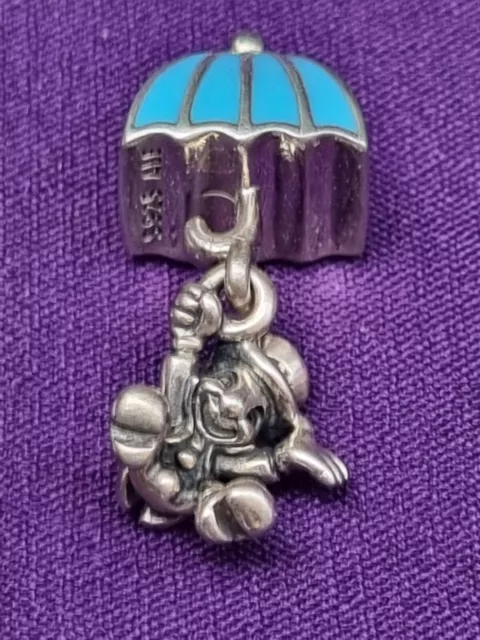 Genuine Silver Pandora Disney Jiminy Cricket Dangle Charm 797492EN41 Retired