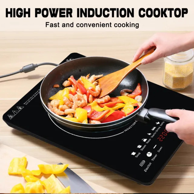 2200W Electric Induction Cooktop Portable Ceramic Glass Cook Top Kitchen Cooker 2