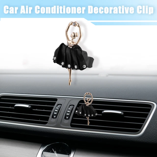 Car Faux Crystal Dancing Lady Shape Clips for Air Conditioner Outlet Vent Black