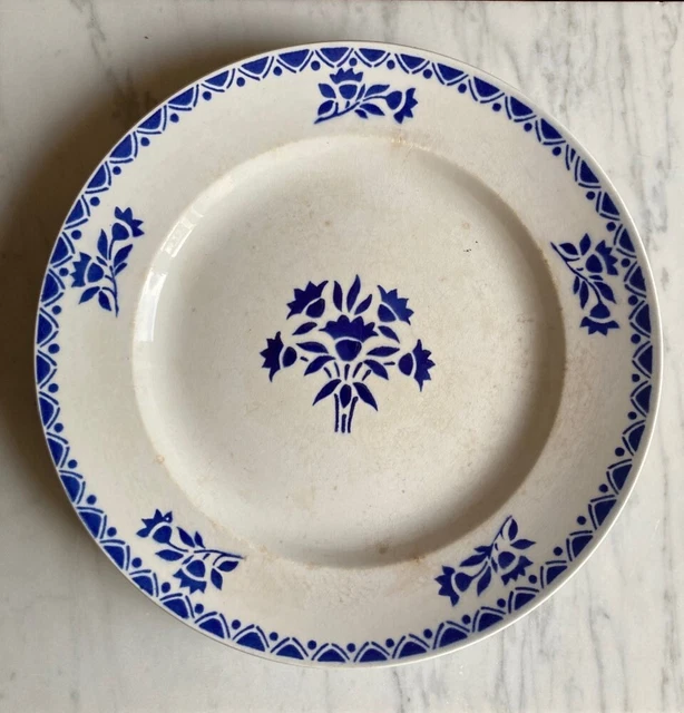 Grande Assiette Ancienne / Plat  STE AMANDINOISE ST AMAND. Fleurs Bleues 3535A