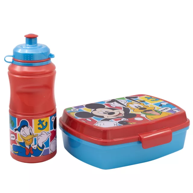 Set Back To School Botella De de Plástico De 380ML Y Casto Mickey Mouse