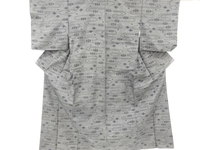 6674388: Japanese Kimono / Antique Kimono / Tokamachi Tsumugi / Woven Stream