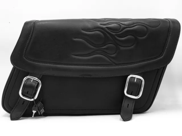 Borsa moto universale laterale rigida bisaccia sotto sella custom nera