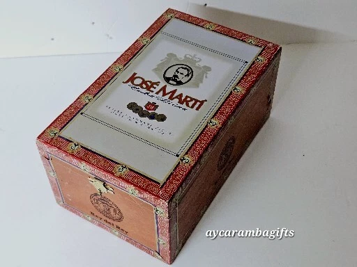 Vintage Wooden Cigar Box "Jose Marti" Cuba Libre Rey del Rey NICARAGUA Cigars