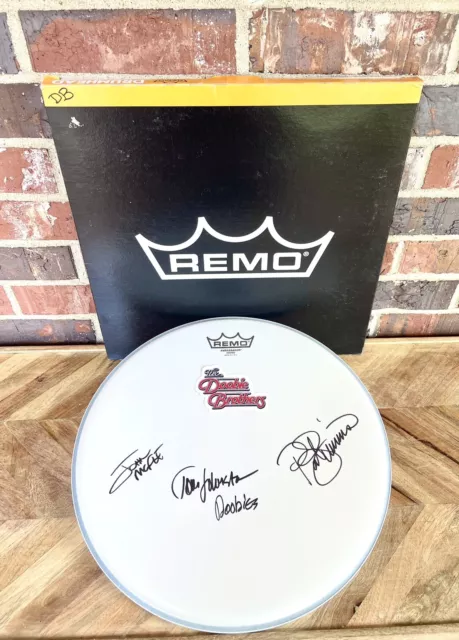 The Doobie Brothers - Autographed Drum Head - Rare Collectible