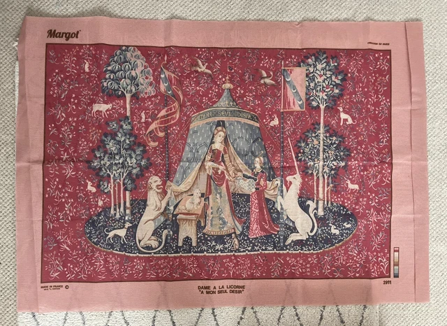 Lienzo grande impreso a punta de aguja Margot La dama y el unicornio