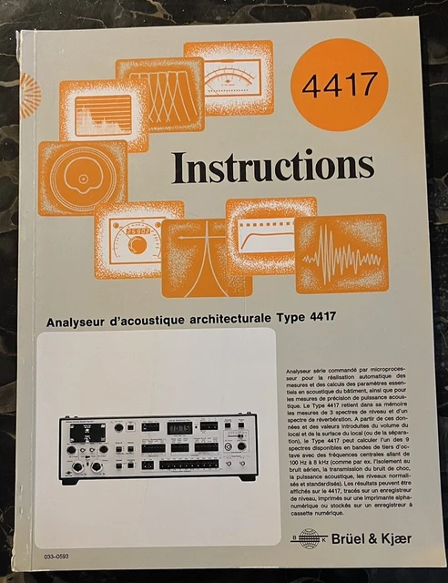Manuel D'instructions Original Bruel & Kjaer 2318 + ZR 0035 – En Français – Occasion